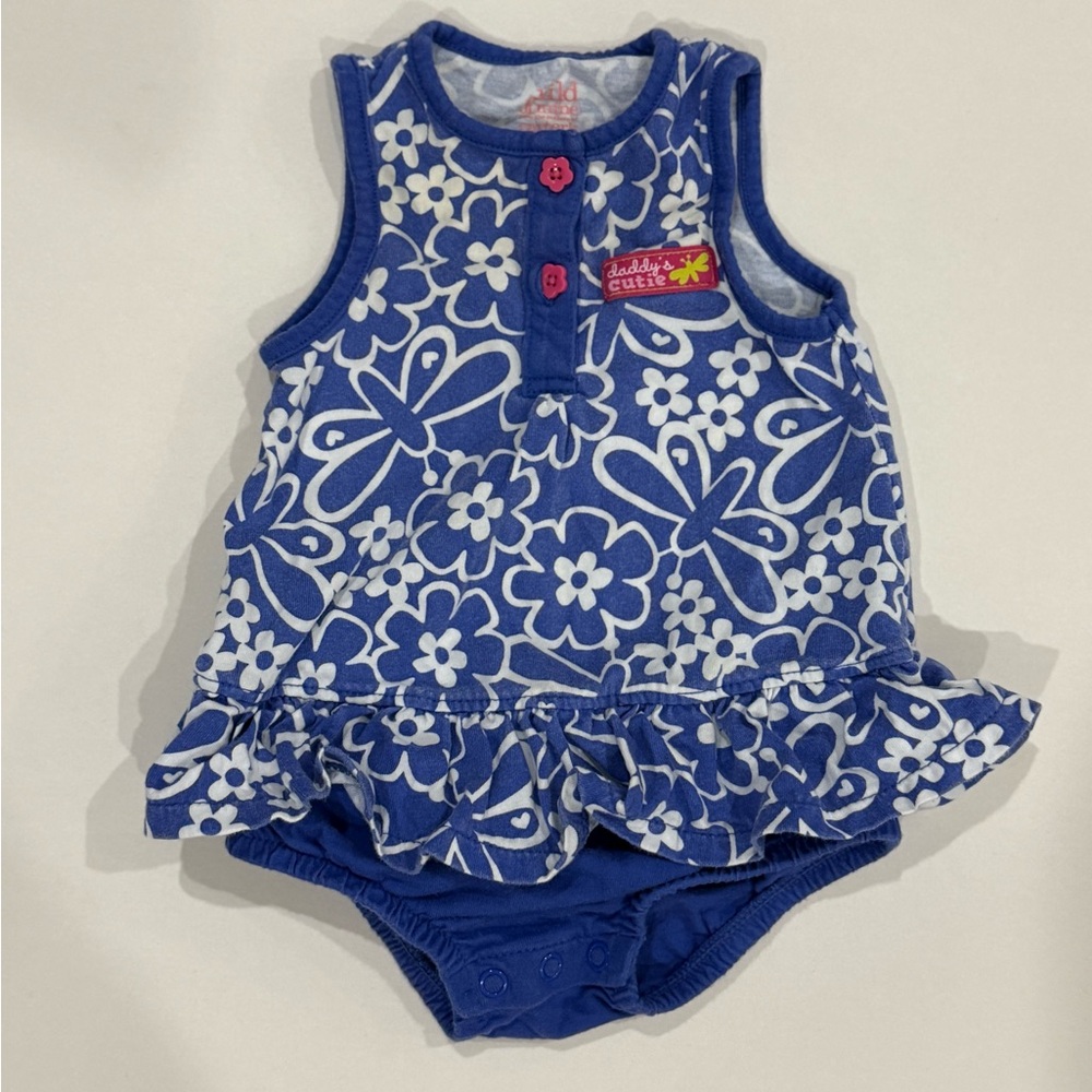 Carter's Navy and White Floral Diaper Cover